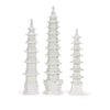 White Pagoda Figurines, 3 Piece Set by Two's Company